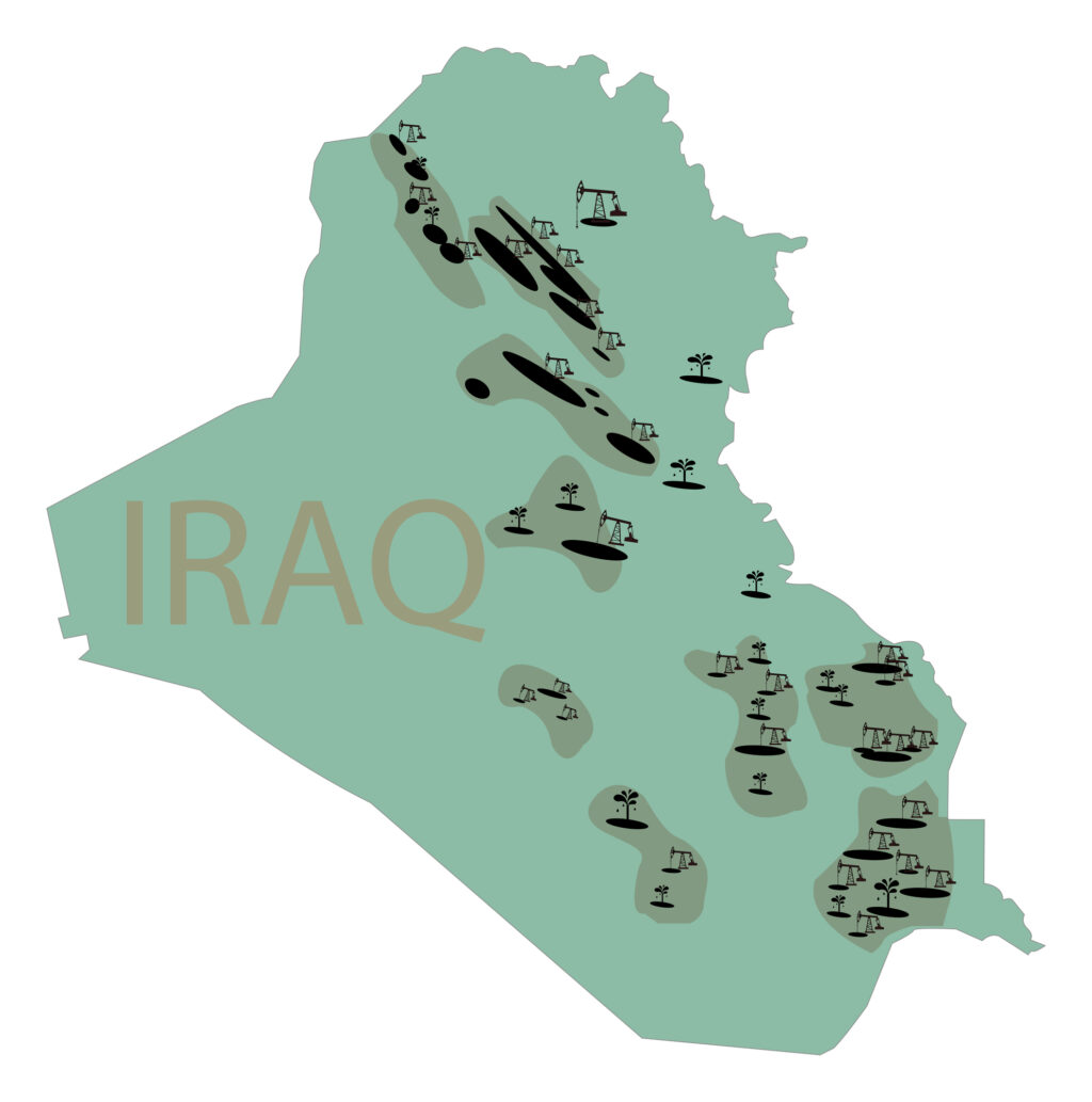 Irak map with deposits of oil, Depositphotos - Petróleo y Energía Irak map with deposits of oil, Depositphotos
