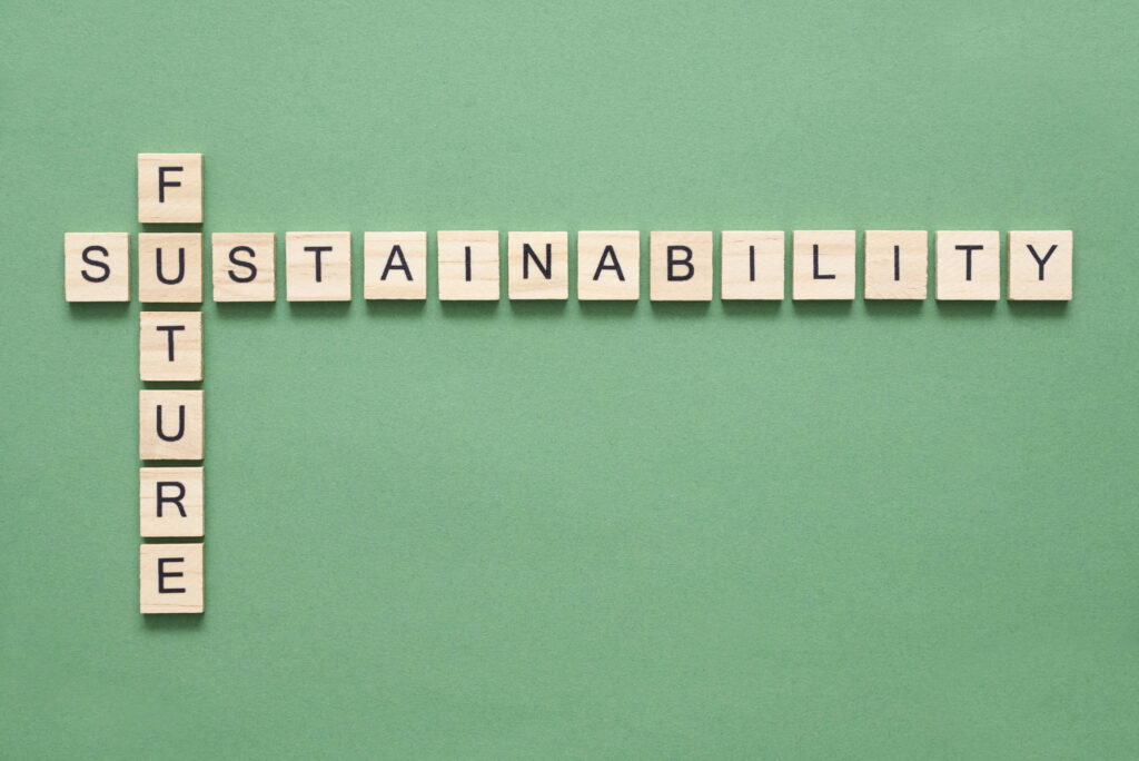 Depositphotos - Petróleo y Energía Depositphotos, Environmental message a crossword associating future and sustainability