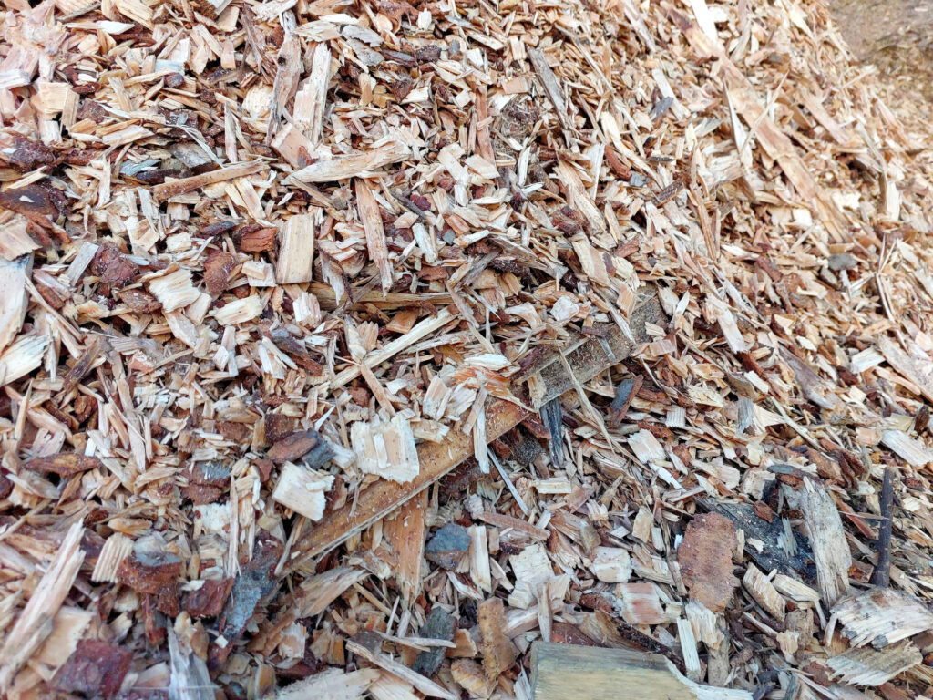 Pile of biofuel wood chips prepared for processing Depositphotos - Petróleo y Energía Pile of biofuel wood chips prepared for processing Depositphotos